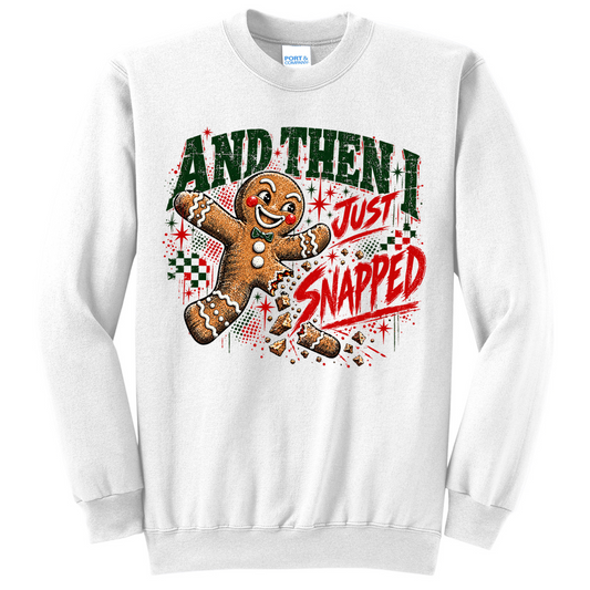 Vintage Gingerbread Man Just Snapped - White (Tee/Sweatshirt/Hoodie)