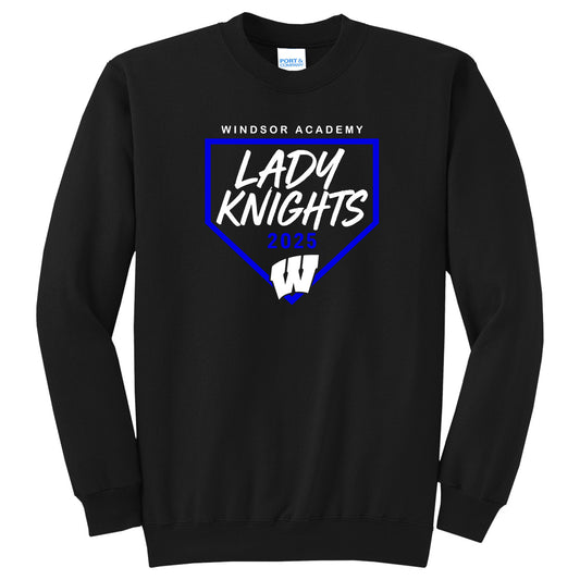 Windsor - Windsor Academy Home Plate Lady Knights 2025 W - Black (Tee/DriFit/Hoodie/Sweatshirt)