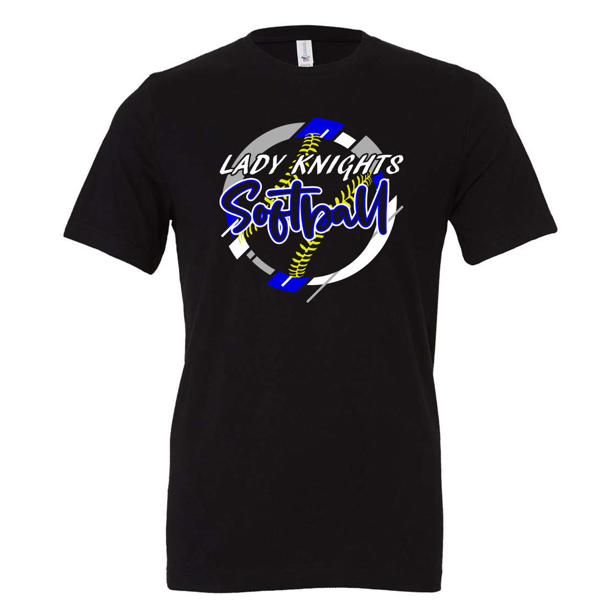 WINDSOR - LADY KNIGHTS SOFTBALL COLOR BLOCK - Black (Tee/Hoodie/Sweatshirt) - Southern Grace Creations