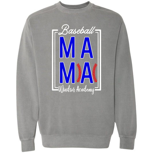 Windsor - Baseball Mama Stitches Box Windsor Academy - Comfort Color - Grey (Tee/Hoodie/Sweatshirt) - Southern Grace Creations