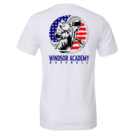 Windsor - Baseball Player American Flag Ball - White (Tee/Hoodie/Sweatshirt) - Southern Grace Creations