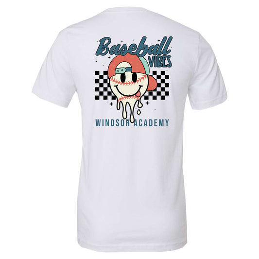 Windsor - Baseball Vibes Retro Smiley Face Checkered Board - White (Tee/Hoodie/Sweatshirt) - Southern Grace Creations