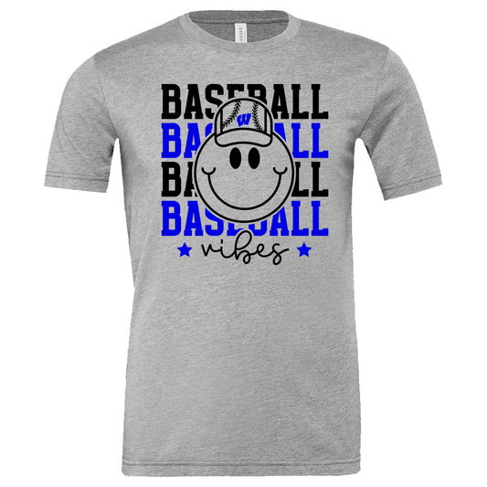 Windsor - Baseball Baseball Baseball Baseball Vibes Smile Face - Athletic Heather (Tee/DriFit/Hoodie/Sweatshirt)