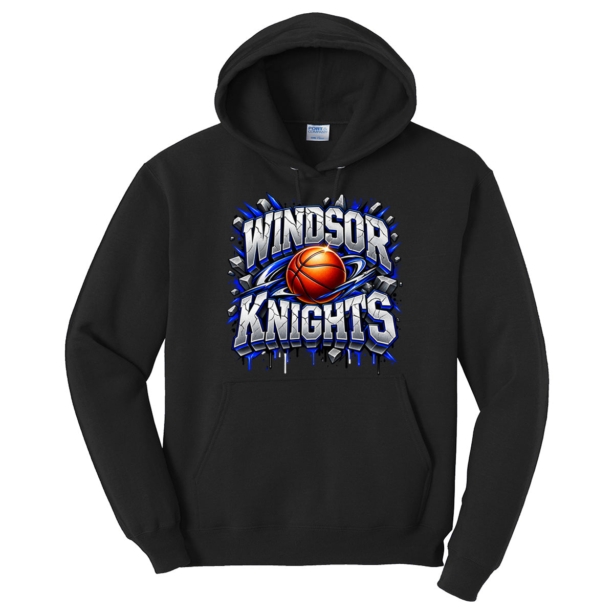 Windsor - Basketball Windsor Knights Stone Letters - Black (Tee/Drifit/Sweatshirt/Hoodie)