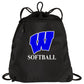 Windsor - Cinch Pack with Your Name or Favorite Sport - Black (BG810) - Southern Grace Creations
