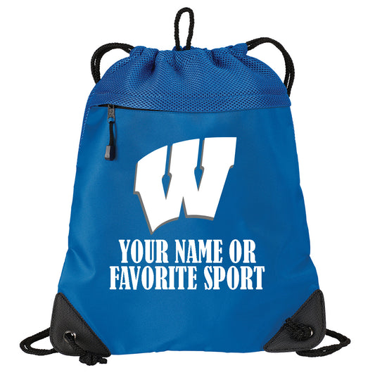 Windsor - Cinch Pack with Your Name or Favorite Sport - Blue (BG810) - Southern Grace Creations