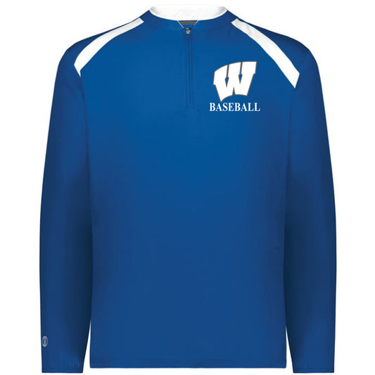 Windsor - Clubhouse Longsleeves Cage Jacket with W Baseball Logo - Royal - Southern Grace Creations