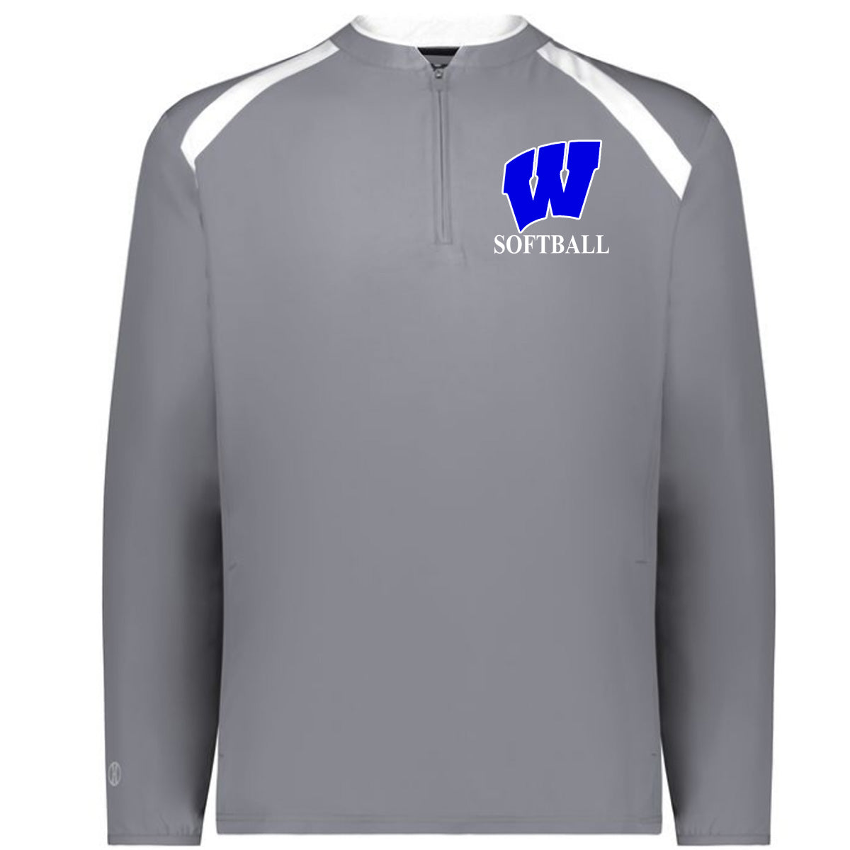 Windsor - Clubhouse Longsleeves Cage Jacket with W Softball Logo - Grey - Southern Grace Creations