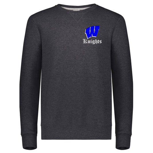 Windsor - DRI-POWER® FLEECE CREW SWEATSHIRT with W Knights (Old English) - Black Heather (698HBM/998HBB) - Southern Grace Creations