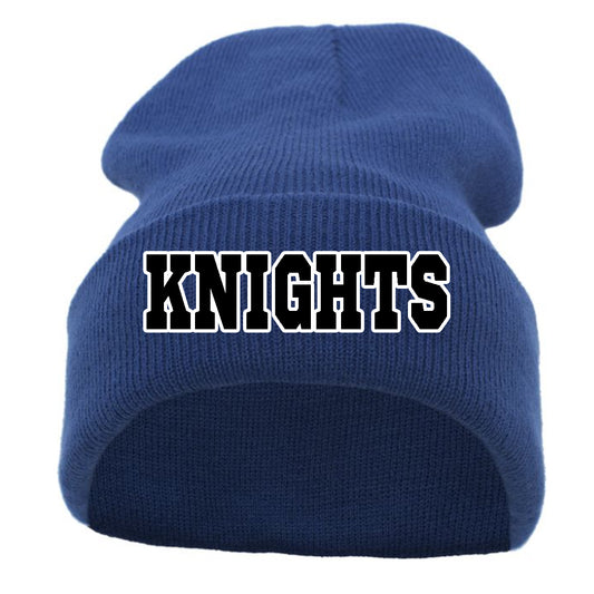 Windsor - KNIT FOLD OVER BEANIE with Knights - Royal (621K) - Southern Grace Creations
