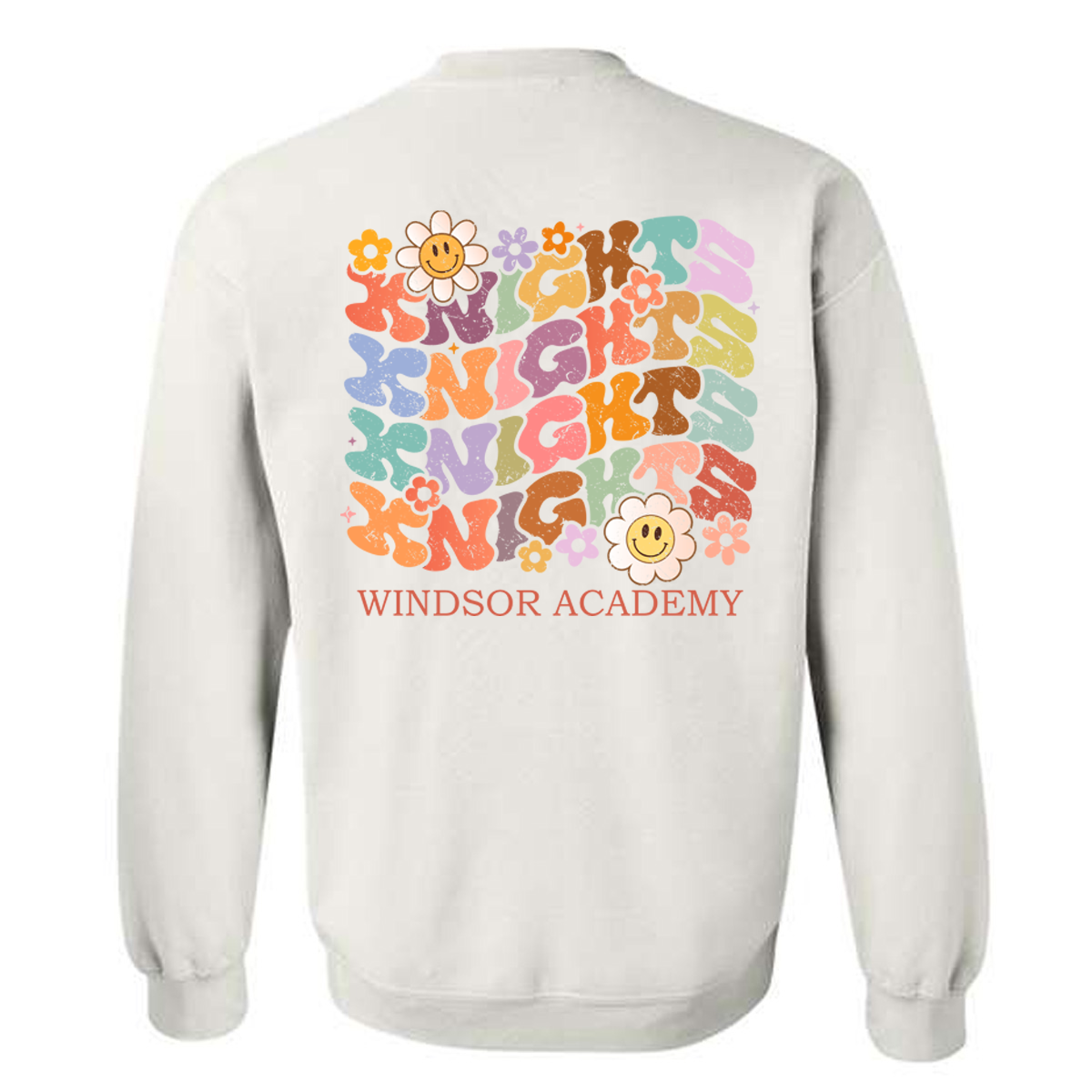 Windsor - Knights Bubble Letters with Flowers - White (Tee/Hoodie/Sweatshirt) - Southern Grace Creations