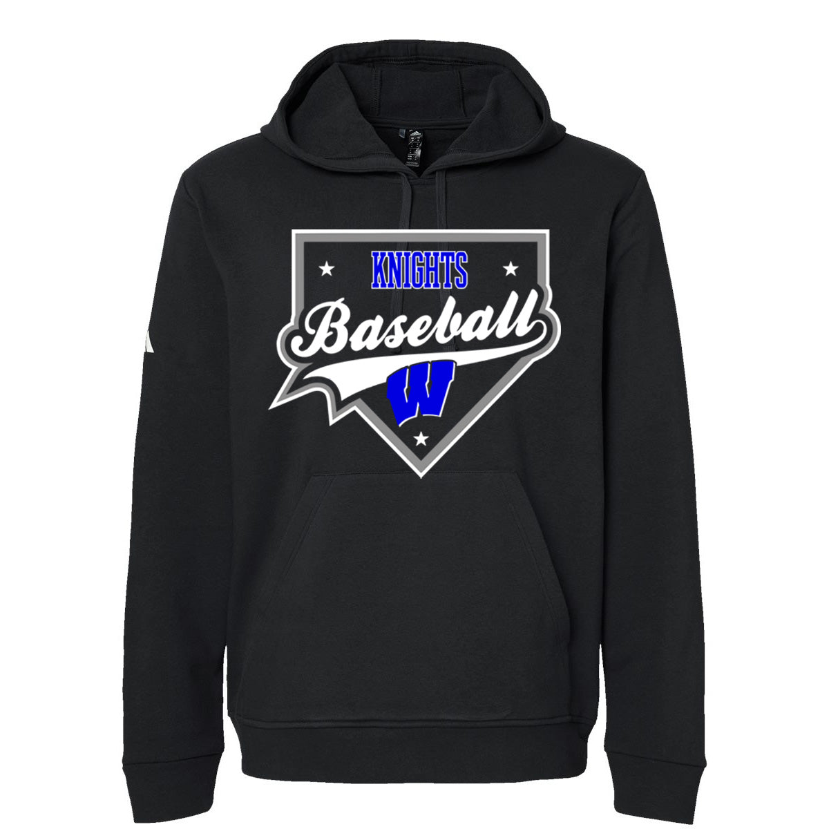 Windsor - Knights Baseball Homeplate - ADIDAS Unisex Fleece Hooded Sweatshirt - Black (A432)