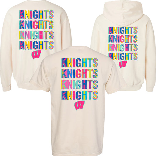 Windsor - Knights Knights Knights Neon Retro - Comfort Color - Ivory (Tee/Hoodie/Sweatshirt)