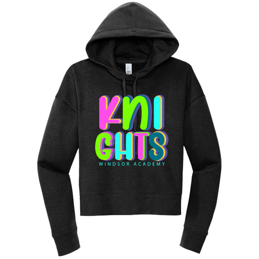 Windsor - Knights Neon Letters - Women’s Fleece Hoodie - Black (DT6101)