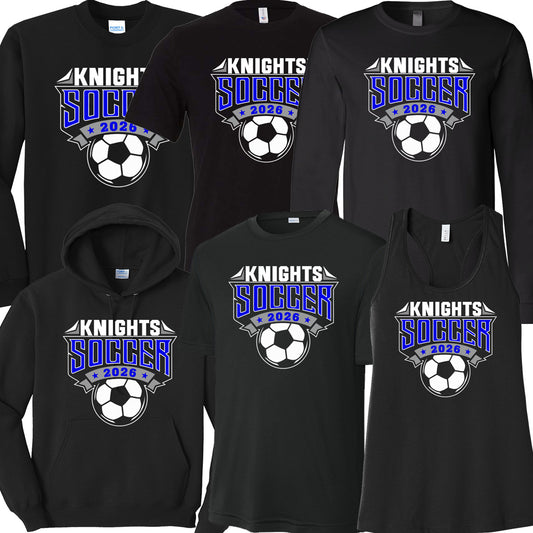 Windsor - Knights Soccer 2026 - Black (Tee/DriFit/Hoodie/Sweatshirt)