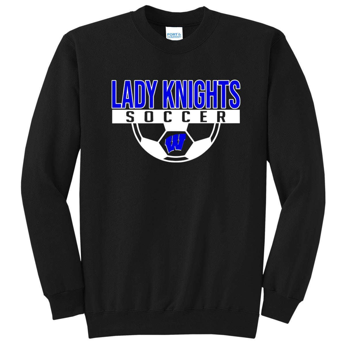 Windsor - Lady Knights Soccer (Half Ball) - Black (Tee/DriFit/Hoodie/Sweatshirt) - Southern Grace Creations
