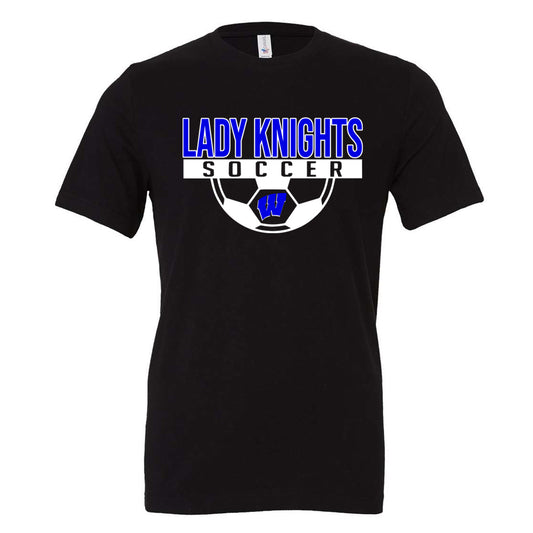 Windsor - Lady Knights Soccer (Half Ball) - Black (Tee/DriFit/Hoodie/Sweatshirt) - Southern Grace Creations