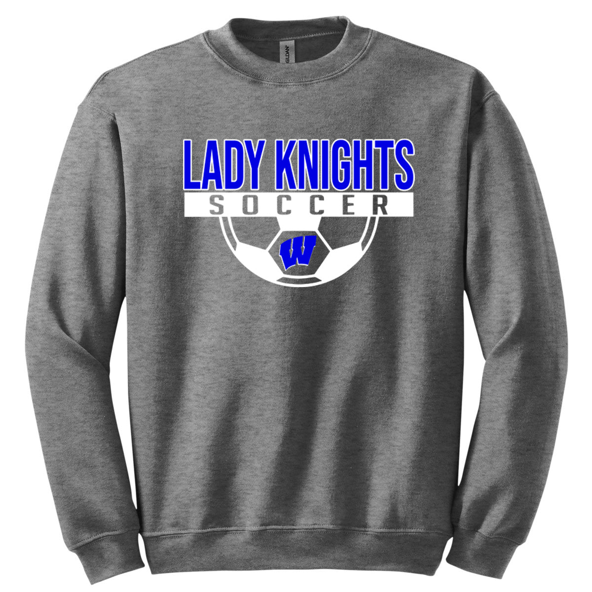 Windsor - Lady Knights Soccer (Half Ball) - Grey Concrete (Tee/DriFit/Hoodie/Sweatshirt) - Southern Grace Creations