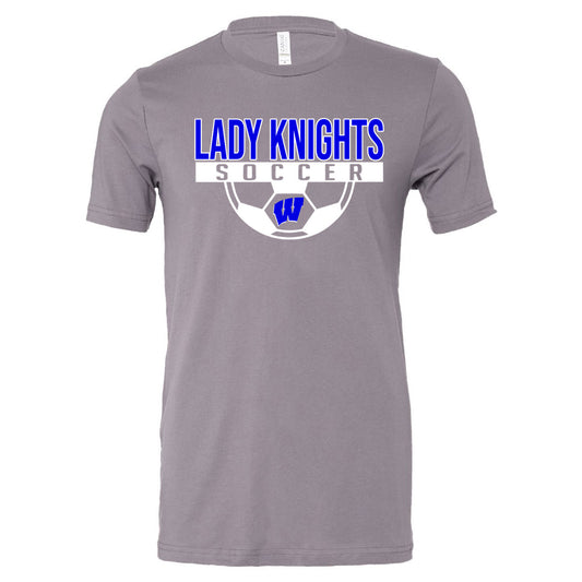 Windsor - Lady Knights Soccer (Half Ball) - Grey Concrete (Tee/DriFit/Hoodie/Sweatshirt) - Southern Grace Creations