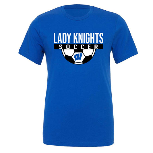 Windsor - Lady Knights Soccer (Half Ball) - Royal (Tee/DriFit/Hoodie/Sweatshirt) - Southern Grace Creations