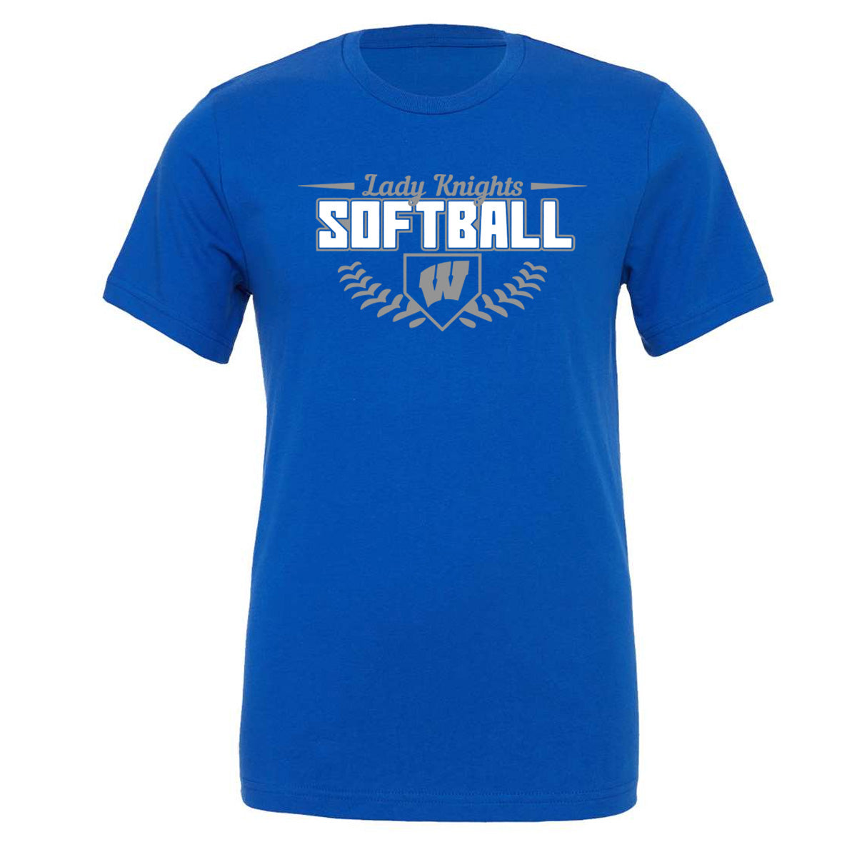 Windsor - Lady Knights Softball Curved Stitches - True Royal DriFit Tee (ST350) - Southern Grace Creations