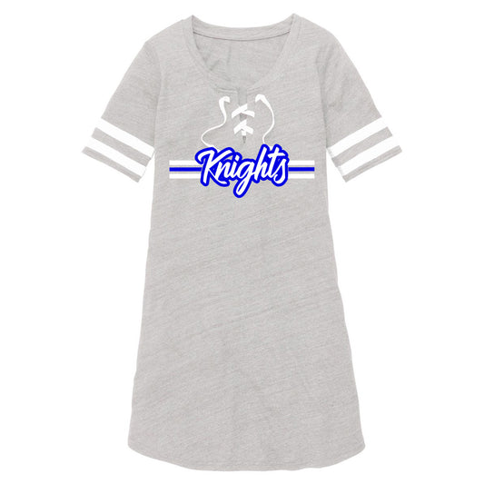 Windsor - Stripes Knights All-Star Dress - Oxford Heather (T59) - Southern Grace Creations