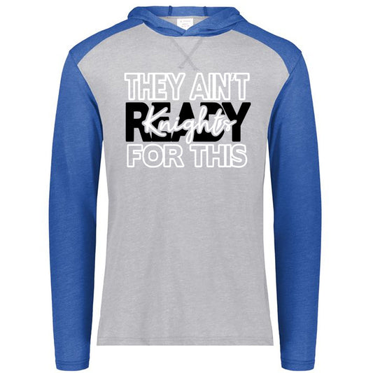 Windsor - They Ain't Ready For This Knights Longsleeve Hoodie Tee - Grey Heather/Royal Heather (6884) - Southern Grace Creations