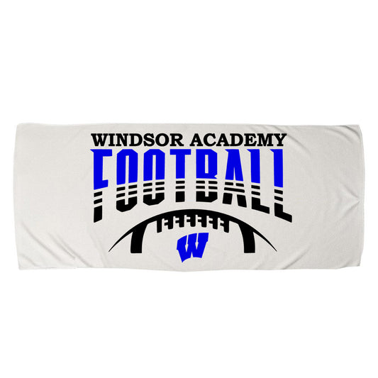 Windsor - Windsor Academy Football Sliced Letters Colling Towel - White (PSB12315) - Southern Grace Creations