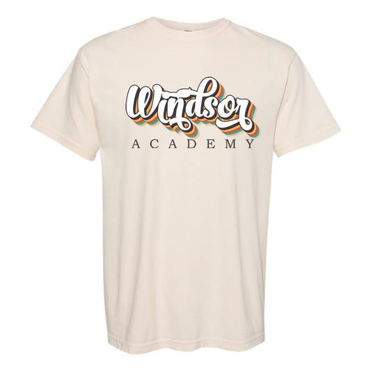 Windsor - Windsor Academy Retro Comfort Color Tee - Ivory (1717) - Southern Grace Creations