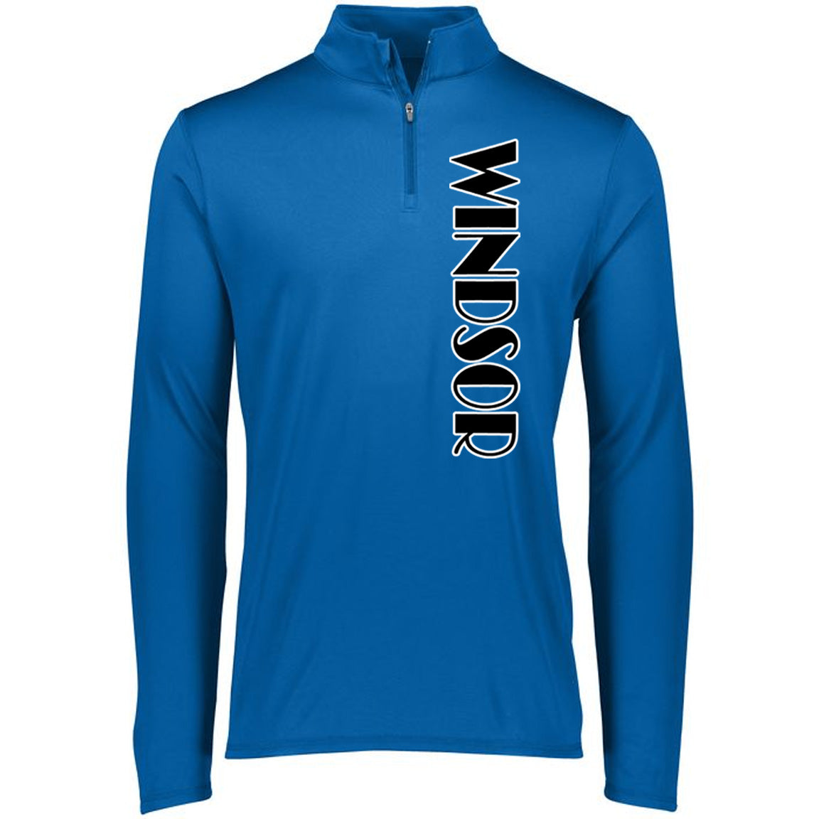 Windsor - Windsor (Broadway Font) - Attain Wicking 1/4 Zip Pullover - Royal - Southern Grace Creations