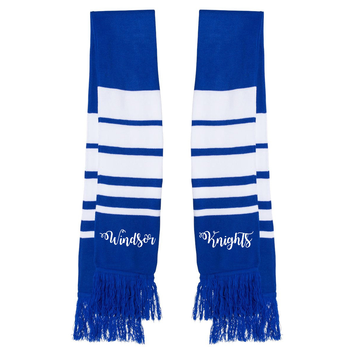 Windsor - Windsor Knights Scarf with Tassels - Royal/White (SP07) - Southern Grace Creations
