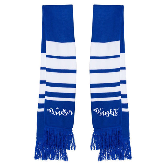 Windsor - Windsor Knights Scarf with Tassels - Royal/White (SP07) - Southern Grace Creations