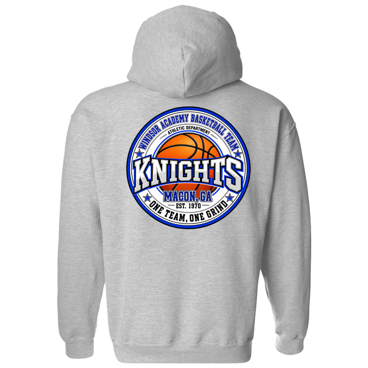 Windsor - Windsor Academy Basketball Team Solid Circle Orange Basketball - Athletic Heather (Tee/Drifit/Sweatshirt/Hoodie)