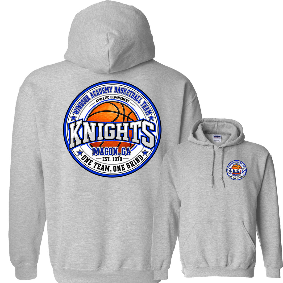 Windsor - Windsor Academy Basketball Team Solid Circle Orange Basketball - Athletic Heather (Tee/Drifit/Sweatshirt/Hoodie)