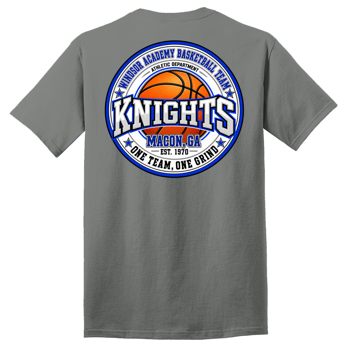 Windsor - Windsor Academy Basketball Team Solid Circle Orange Basketball - Medium Grey (Tee/Drifit/Sweatshirt/Hoodie)
