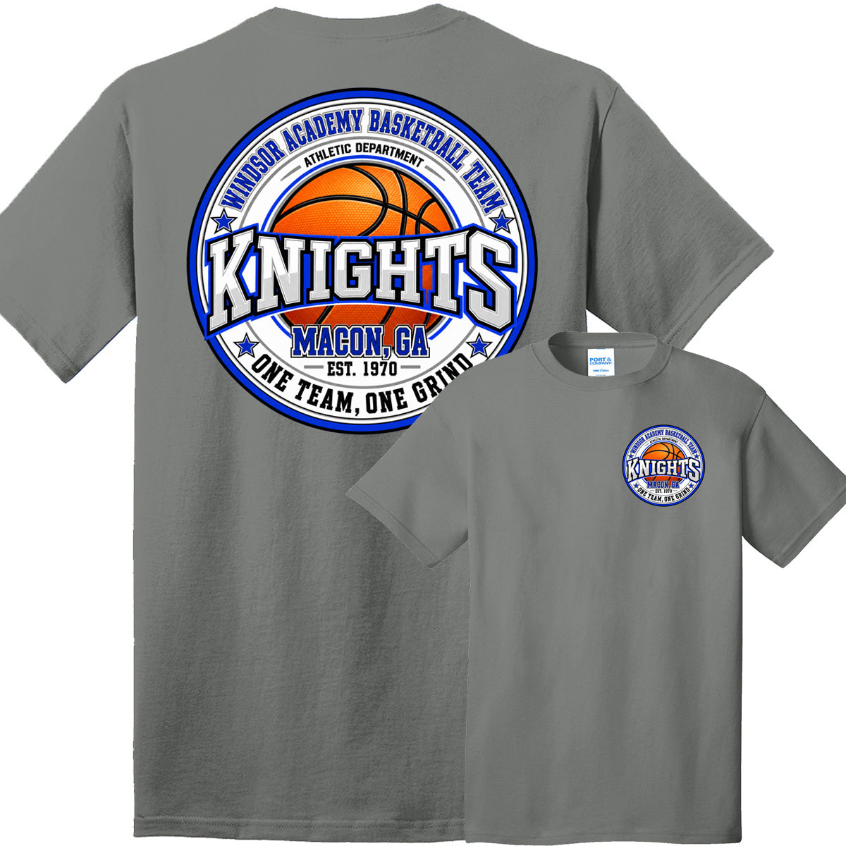 Windsor - Windsor Academy Basketball Team Solid Circle Orange Basketball - Medium Grey (Tee/Drifit/Sweatshirt/Hoodie)