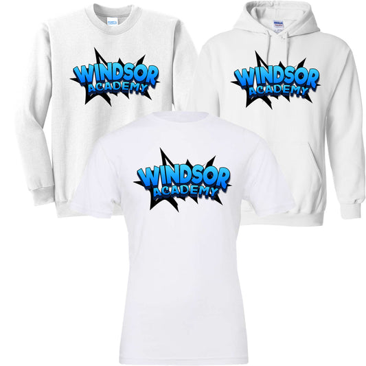 Windsor - Windsor Academy Comic Book Pow - White (Tee/DriFit/Hoodie/Sweatshirt)