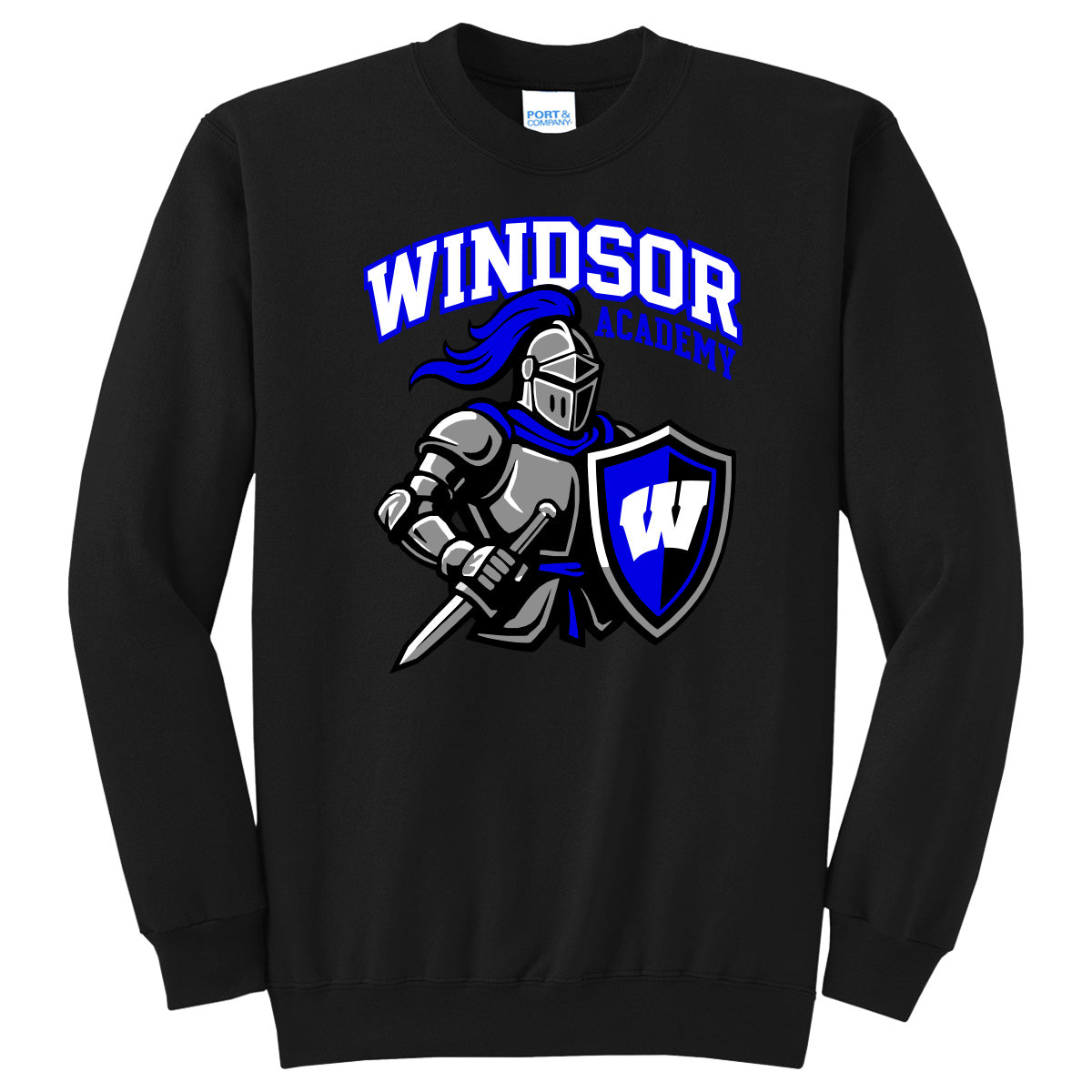 Windsor - Windsor Academy Knight with Shield - Black (Tee/DriFit/Hoodie/Sweatshirt)