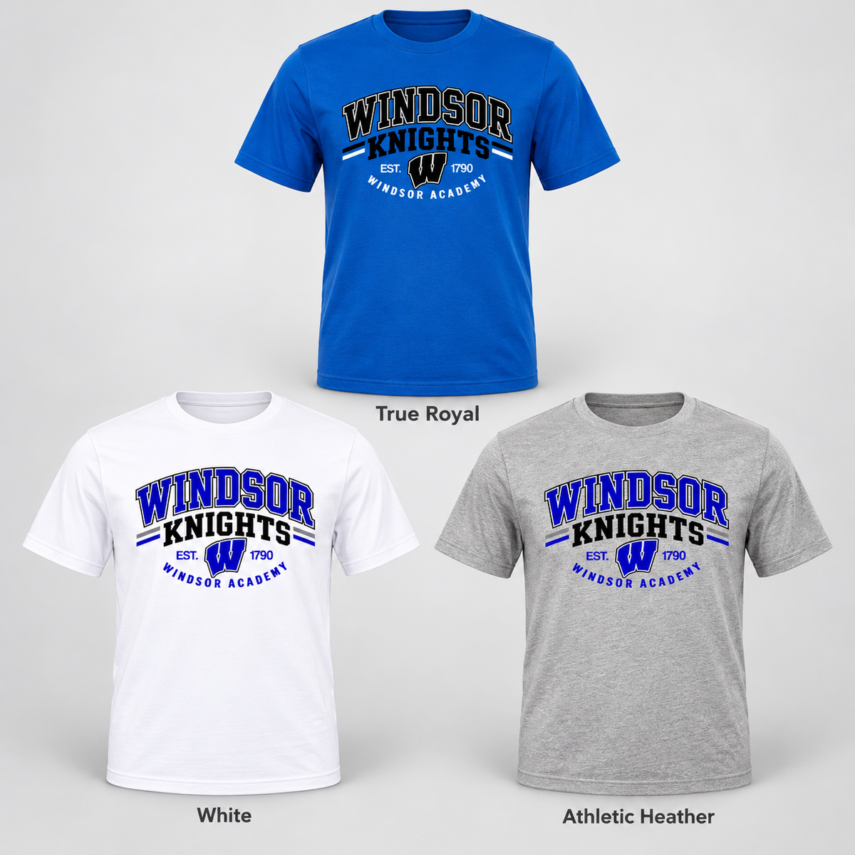 Windsor - Windsor Knights W Est. 1970 Windsor Academy (Tee/Drifit/Sweatshirt/Hoodie)