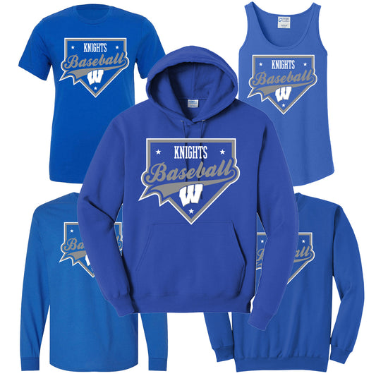 Windsor - Knights Baseball Homeplate - Royal (Tee/DriFit/Hoodie/Sweatshirt)