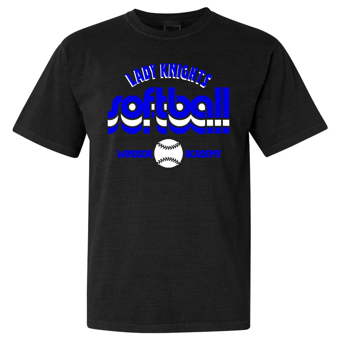 Windsor - Lady Knights Softball Retro Stacked - Comfort Color (Tee/Sweatshirt)