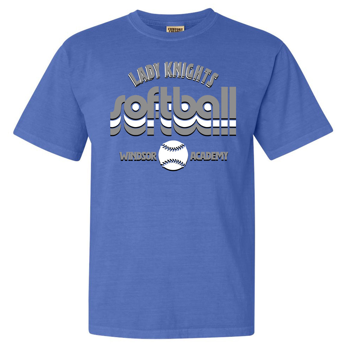 Windsor - Lady Knights Softball Retro Stacked - Comfort Color (Tee/Sweatshirt)
