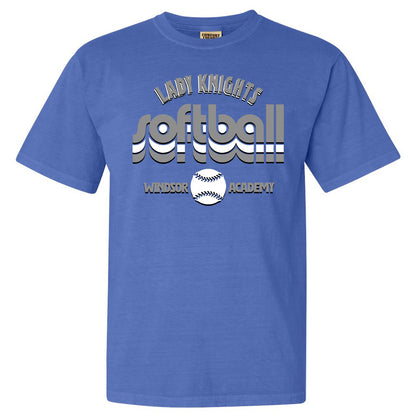 Windsor - Lady Knights Softball Retro Stacked - Comfort Color (Tee/Sweatshirt)