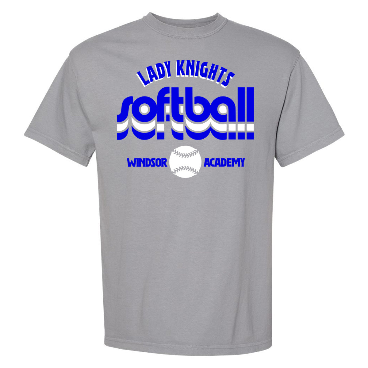 Windsor - Lady Knights Softball Retro Stacked - Comfort Color (Tee/Sweatshirt)