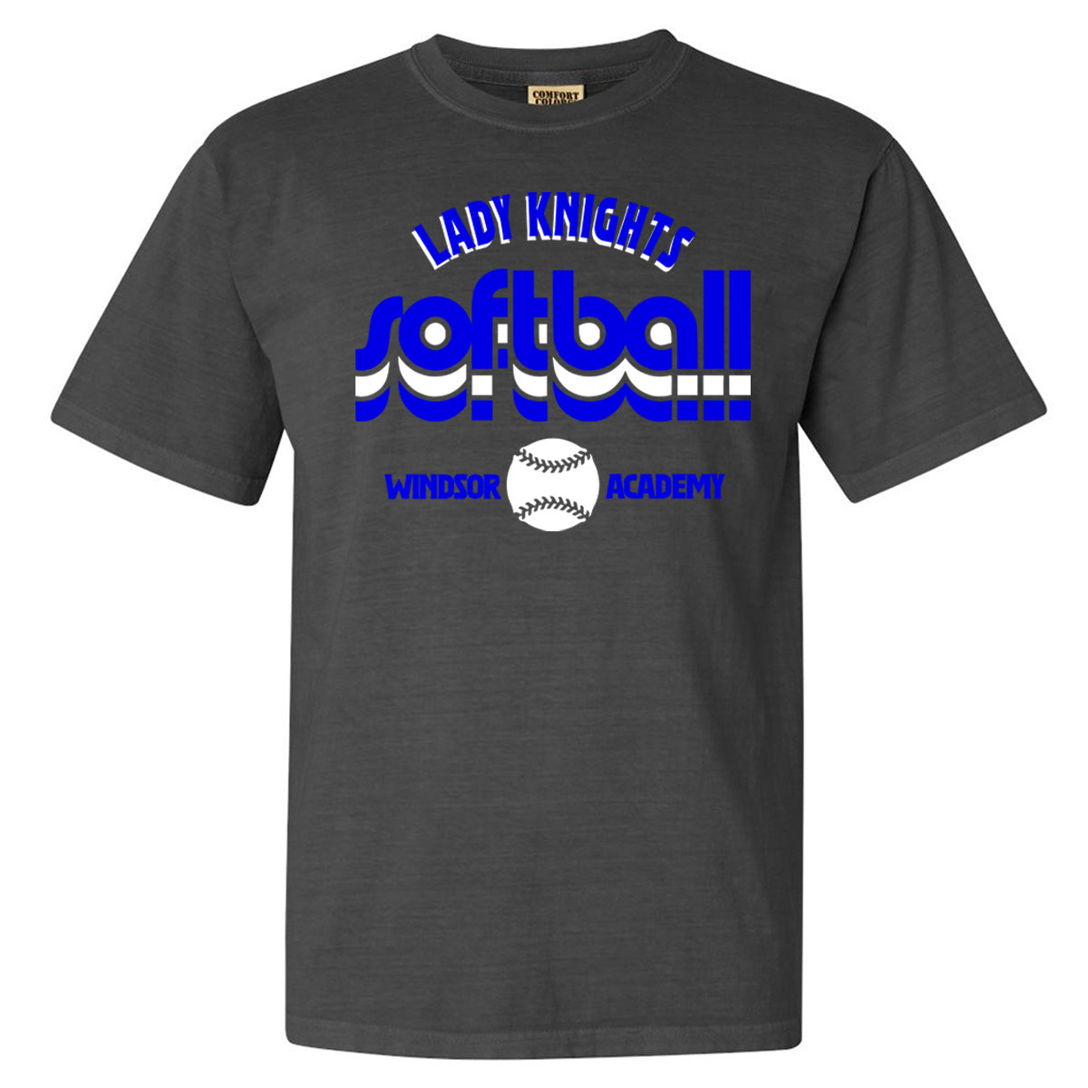 Windsor - Lady Knights Softball Retro Stacked - Comfort Color (Tee/Sweatshirt)