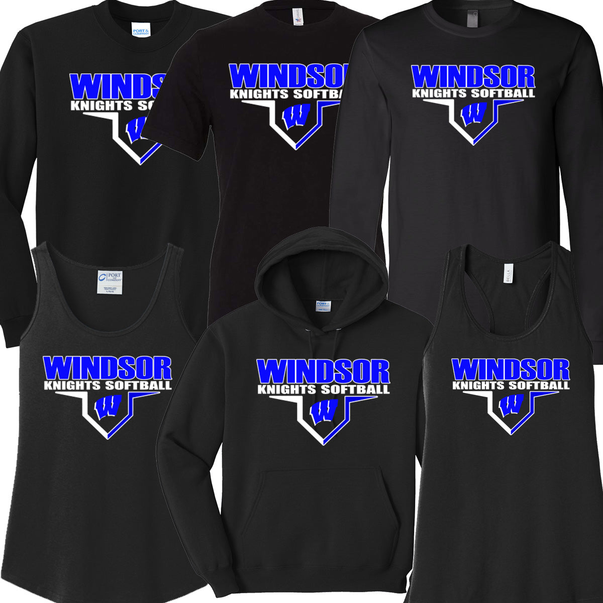 Windsor - Windsor Knights Softball W - Black (Tee/DriFit/Hoodie/Sweatshirt)
