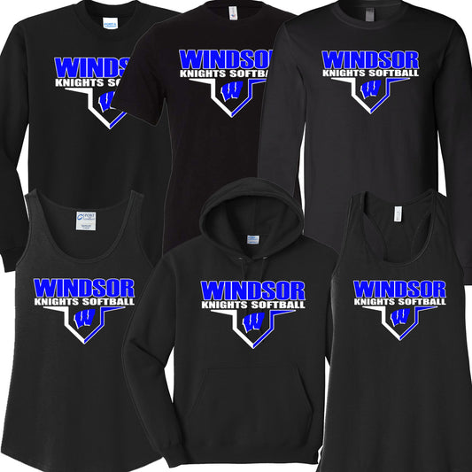Windsor - Windsor Knights Softball W - Black (Tee/DriFit/Hoodie/Sweatshirt)