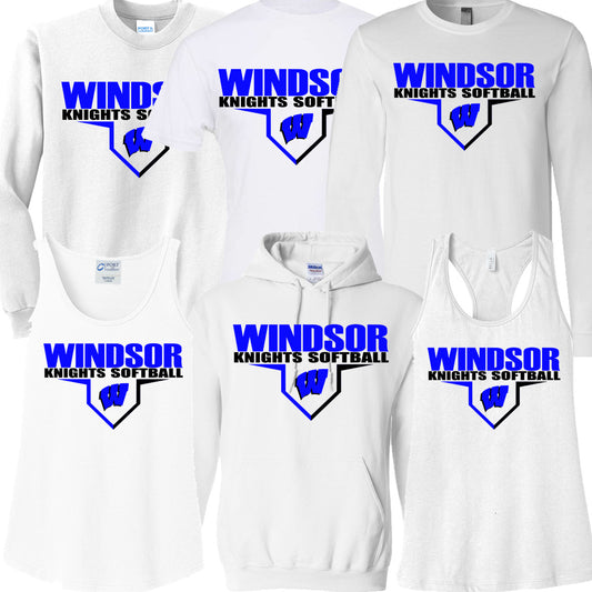 Windsor - Windsor Knights Softball W - White (Tee/DriFit/Hoodie/Sweatshirt)