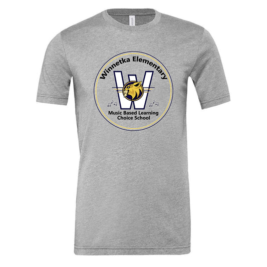 Winnetka - Music Based Learning Choice School Logo - Athletic Heather Short Sleeves Tee - Southern Grace Creations