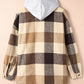 Button Up Plaid Hooded Jacket